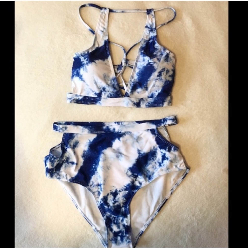 High waisted tie dyed bikini